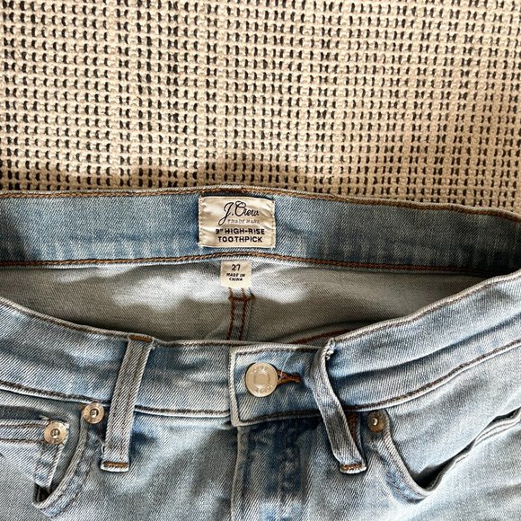J.Crew light wash 9” High-Rise Toothpick 27 - Picture 3 of 5